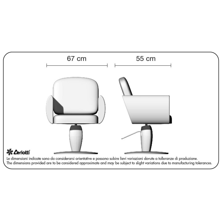 Poltroncina da lavoro Diana - misure