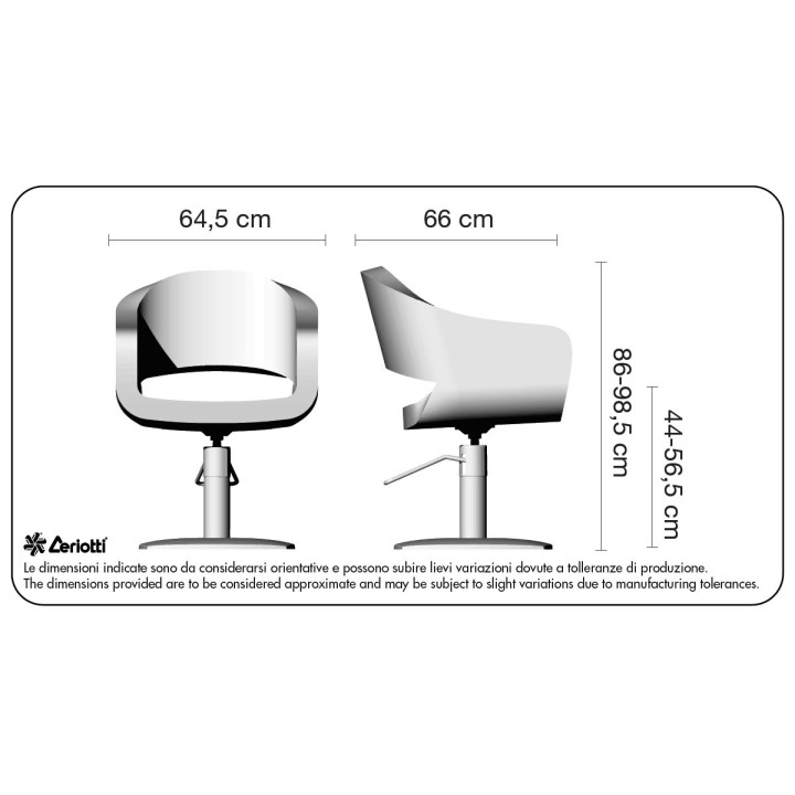 Poltroncina da lavoro Paloma - misure