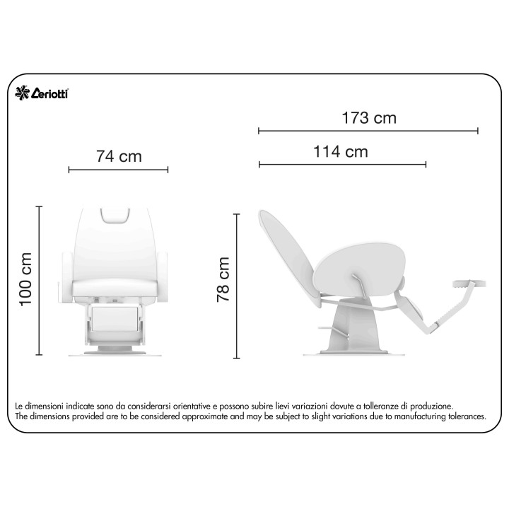 Poltrona barber Nemo 26 - misure