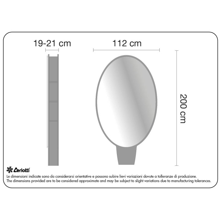 Specchiera professionale Aurora db - misure