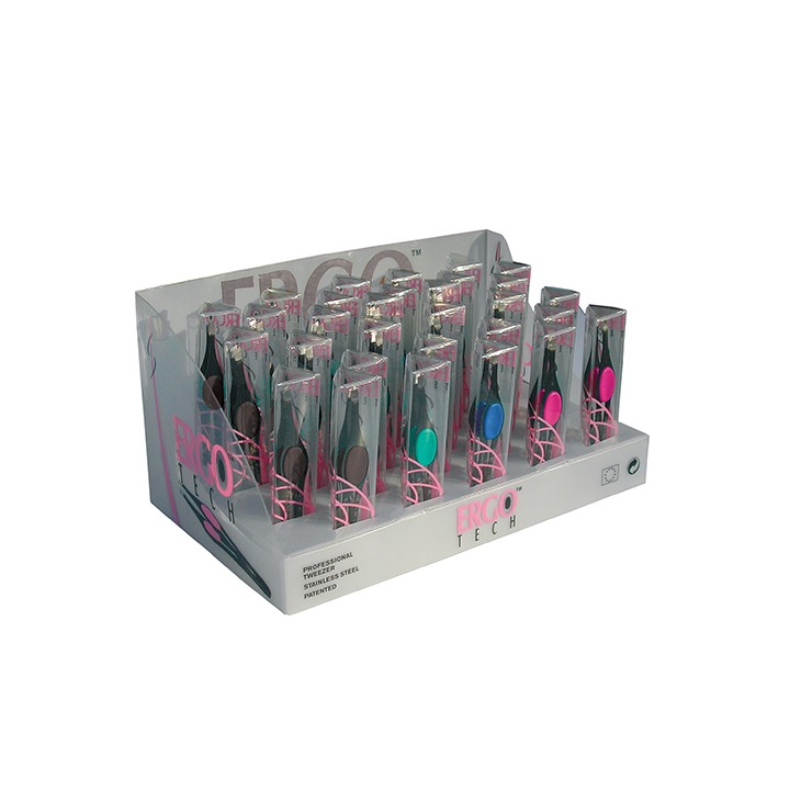 Espositore Pinzette Ergo Tech 30 pz Punta Obliqua