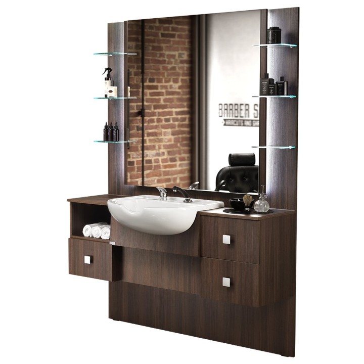 Postazione professionale barber con lavello Cleo