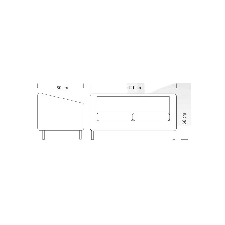 Divanetto d'attesa per salone Lucky Black - misure