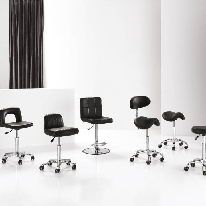 Sgabello professionale con base cromata
