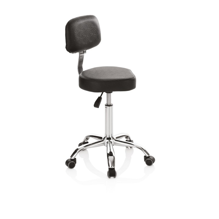 Poltroncina da lavoro sagomata con base cromata