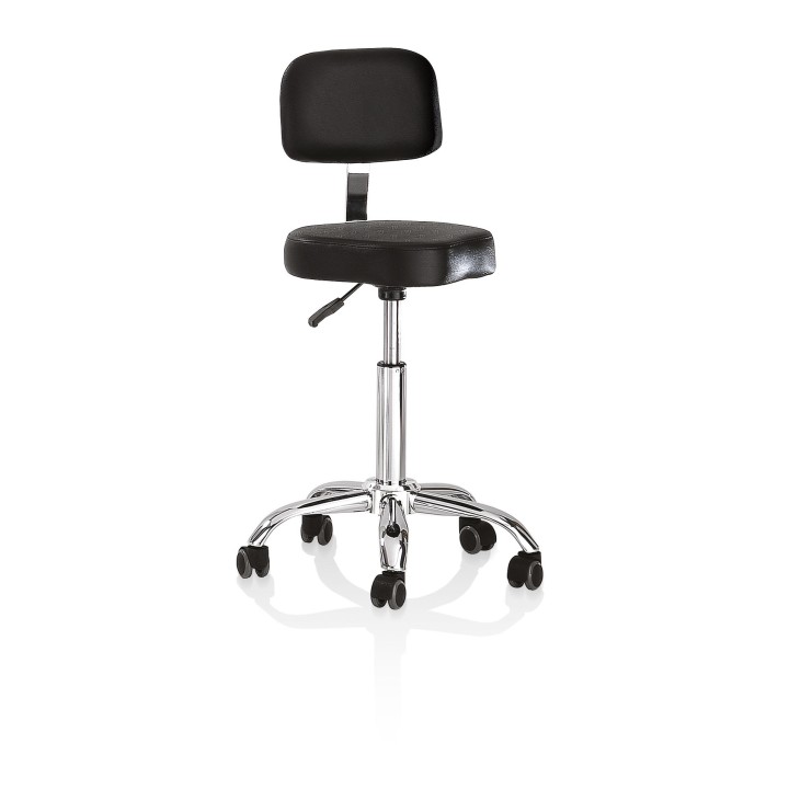 Poltroncina da lavoro sagomata con base cromata