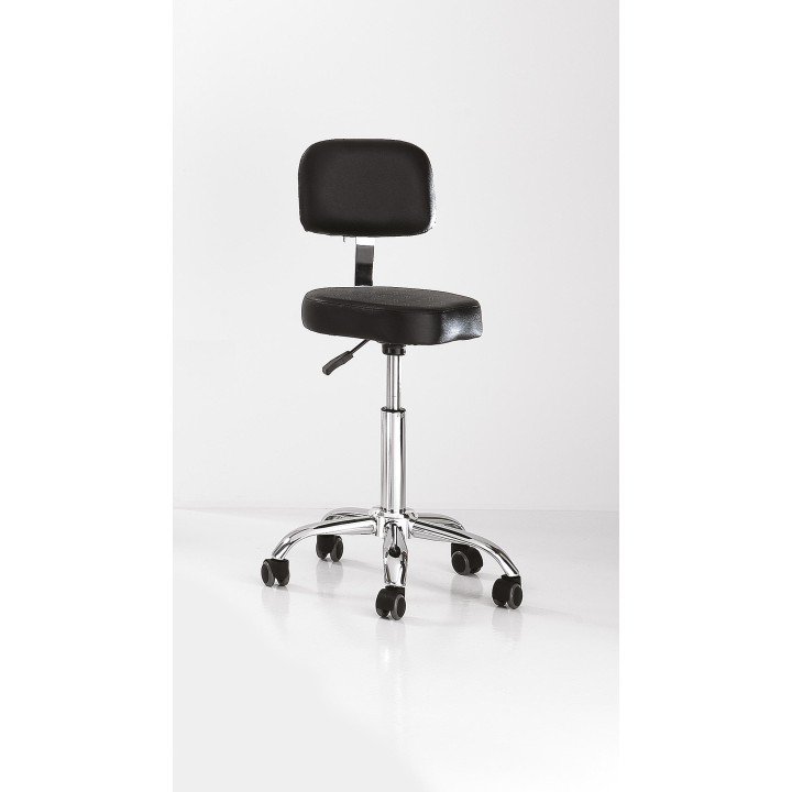 Poltroncina da lavoro sagomata con base cromata