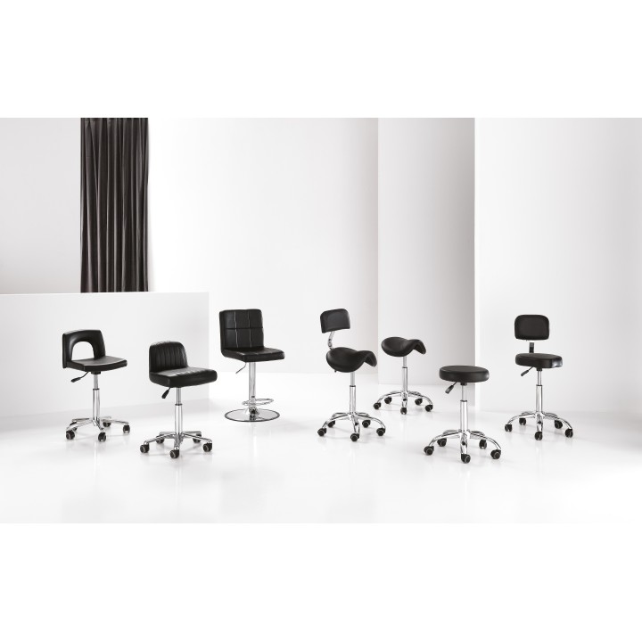 Poltroncina da lavoro sagomata con base cromata