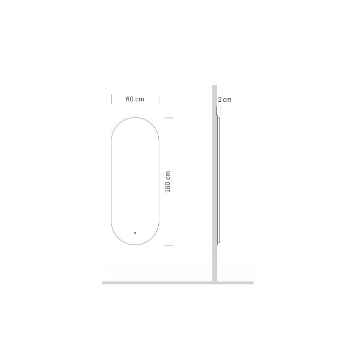 Specchiera con luce LED Alba - misure
