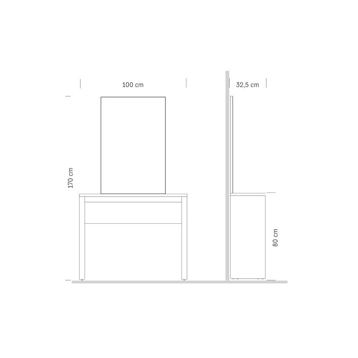 Consolle con specchiera - misure