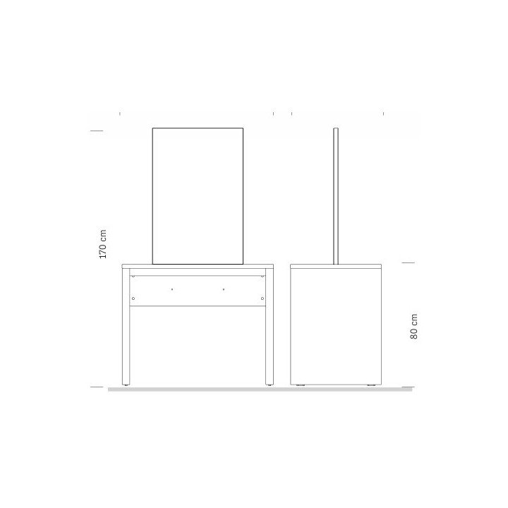 Consolle Bi-Side con specchiera bifacciale - misure