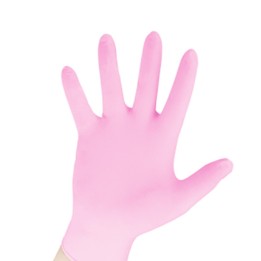 Guanti Nitrile Rosa Senza Polvere Taglia S - 100pz
