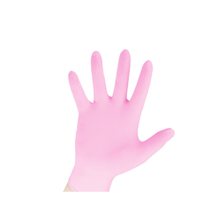 Guanti Nitrile Rosa Senza Polvere Taglia S - 100pz