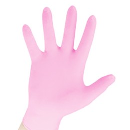 Guanti Nitrile Rosa Senza Polvere Taglia XS - 100pz