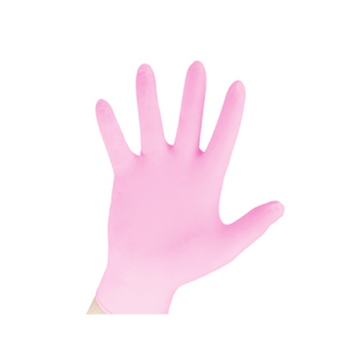 Guanti Nitrile Rosa Senza Polvere Taglia XS - 100pz