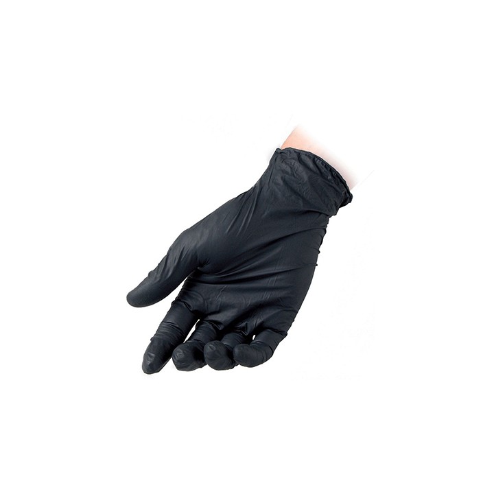Guanti Nitrile Nero Senza Polvere Taglia M - 100pz