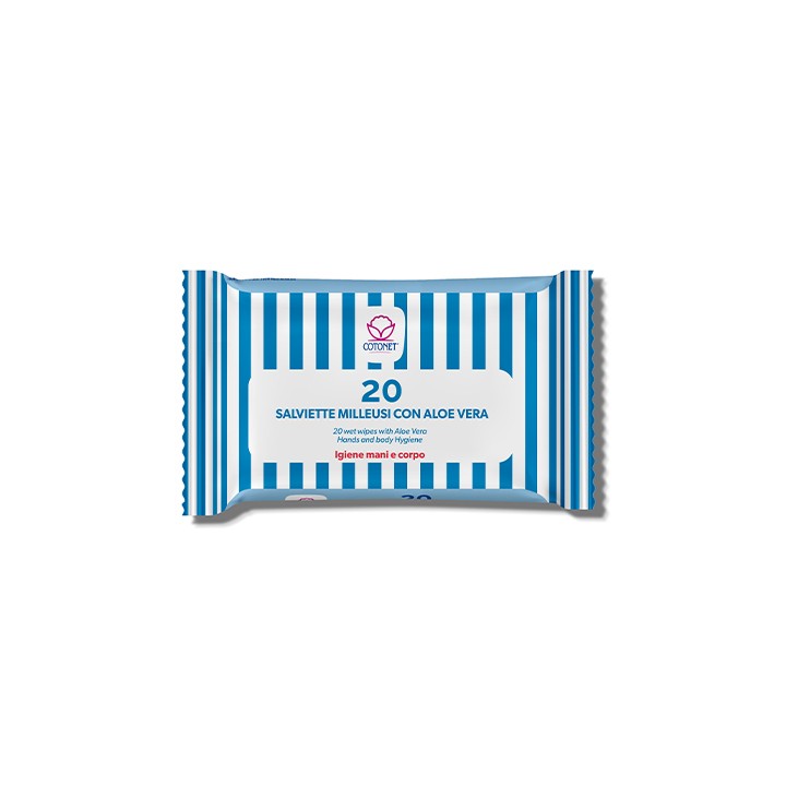 Salviette Monouso Aloe Vera 20pz Senza Alcol