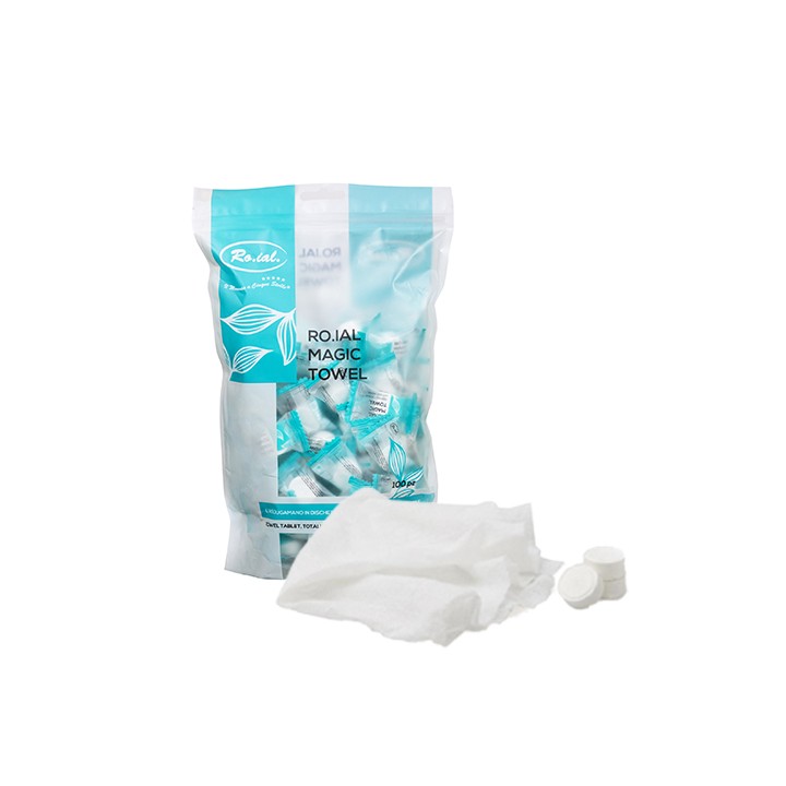 Asciugamano Compresso Monouso Viscosa 100pz