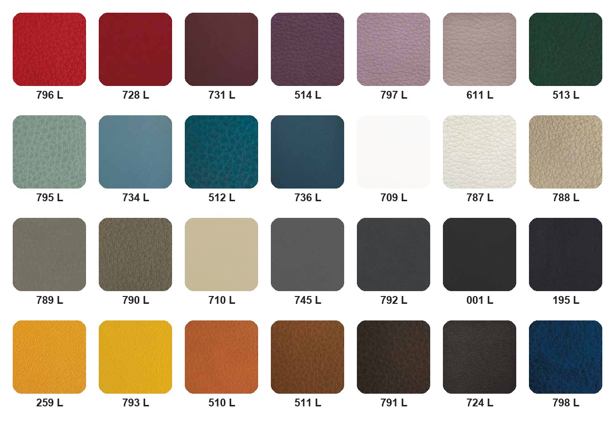 Tavola dei 28 colori skai L con i relativi codici